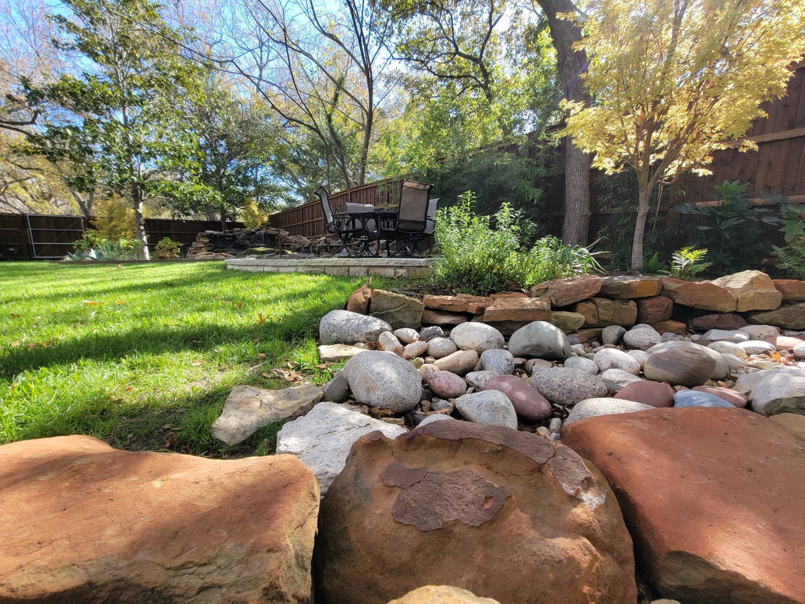 Rock garden dry creek bed